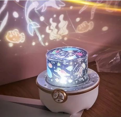 Luminária Infantil Projetor Galaxia Abajur Giratória Led
