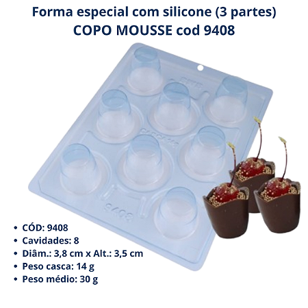 BWB Forma para Chocolate Copo Mousse  9408 (3 Partes " 01 Silicone")