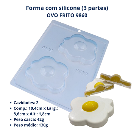 BWB Forma para Chocolate Ovo Frito 42g cod 9860 (3 Partes"01 de silicone)