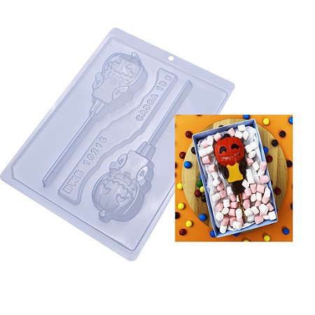 BWB Forma para Chocolate Pirulito Abóbora Halloween 3 partes(01 Silicone) Cod 10216
