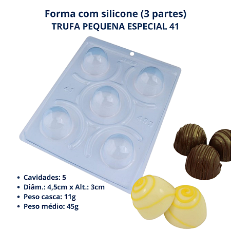 BWB Forma de chocolate Trufa Pequena 45g cod 41 (3 Partes "01 de silicone" c/ 5 cav)