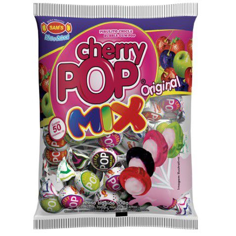 Pirulito Cherry Pop Mix sortidos c/ 50 unids Simas