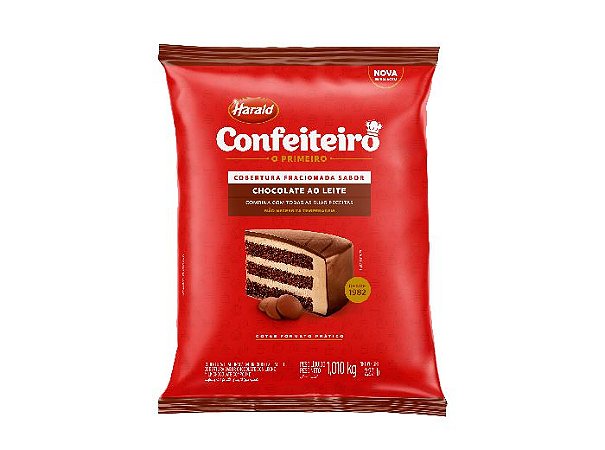 Chocolate Ao Leite Gotas Confeiteiro 1.010kg Cobertura Fracionada - Harald
