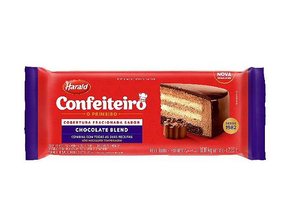 Barra de Chocolate Blend Confeiteiro 1.010kg Cobertura Fracionada - Harald