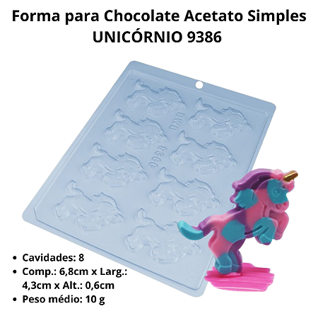 Forma para Chocolate UNICÓRNIO 9386 Acetato Simples - BWB