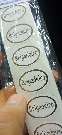 Etiqueta Adesiva Brigadeiro Oval Dourada c/ 100 unids