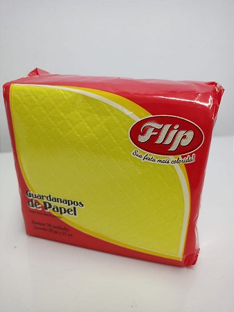 Guardanapo de Papel Amarelo 20x21cm c/ 50 unids - Flip