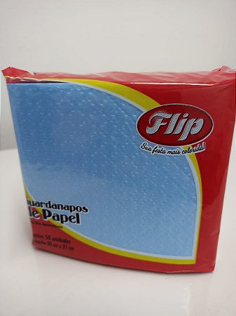 Guardanapo de Papel Azul Claro 20x21cm c/ 50 unids - Flip