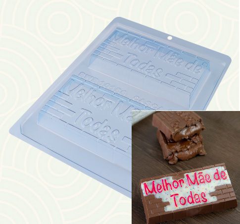 BWB Forma para chocolate TABLETE MELHOR MÃE DE TODAS cod 10186 (3 Partes "01 silicone")