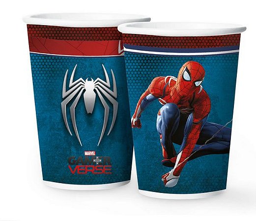 Copo Homem Aranha - Spider Gamer Verse c/ 12 unids 180ml- Regina