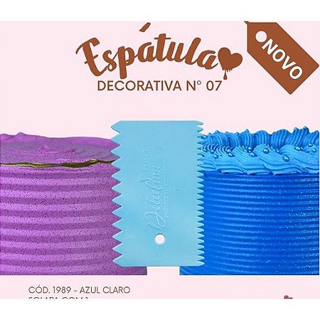 Espátula Decorativa Peq n° 07 c/ 01 peça Azul ref 1989 – Dolcelina