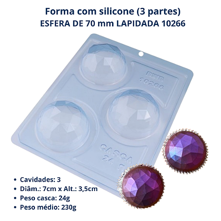 Forma Esfera de 70mm Lapidada 10266 ( 3 Partes "c/ Silicone") - BWB