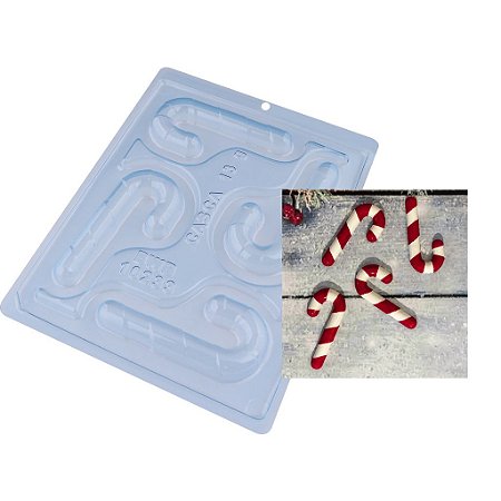 BWB 10233 - Forma para Chocolate Bengala de Natal (3Partes "01 de silicone")