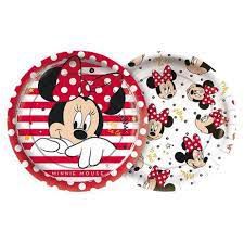 Prato Minnie Mouse Red Redondo 18cm c/ 12 unids - Regina