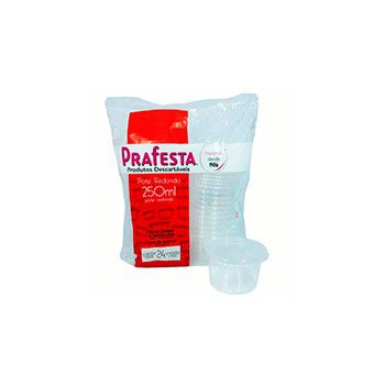 Prafesta Pote redondo com tampa 250ml c/24 unids - Bolo no pote