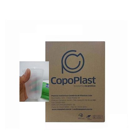 Caixa de Copo Descartável 200ml (25pctx100un = 2.500 unids) Transparente - Copoplast
