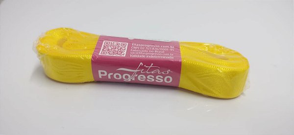 Fita de Cetim Amarelo Gema 763 CF003 10m x 15mm - Progresso