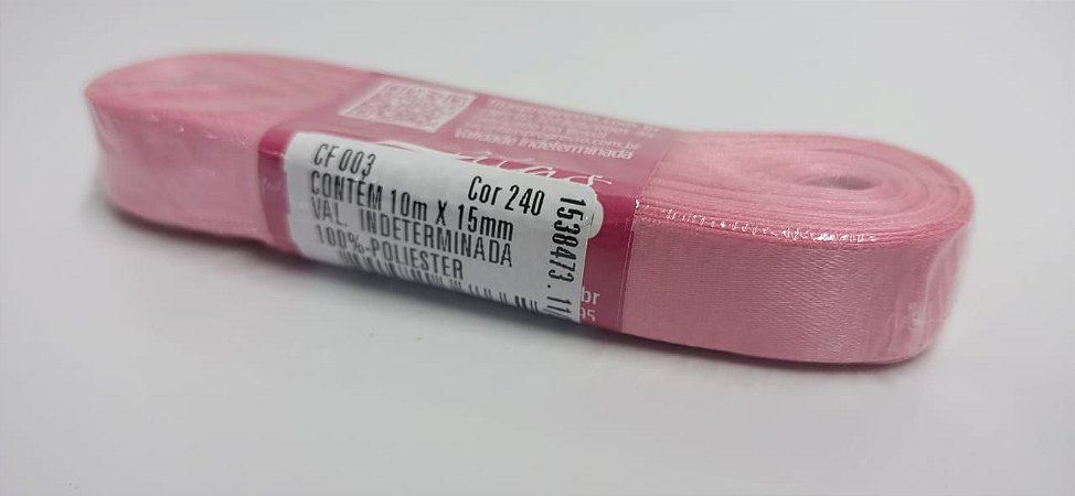 Fita de Cetim Rosa Escuro 240 CF003 10m x 15mm - Progresso