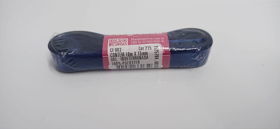 Fita de Cetim Azul Marinho CF003 215 10m x 15mm - Progresso