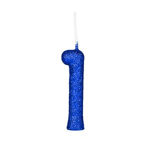Vela de Aniversário Azul Glitter N° 1 - Regina