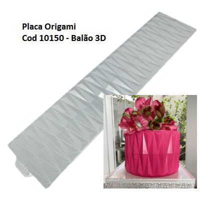 Placa Textura Origami Cod 10150 - Balão 3D -  BWB