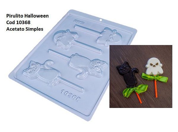 Forma para Chocolate Pirulito Halloween (Acetato Pequeno) Cod 10368 - BWB