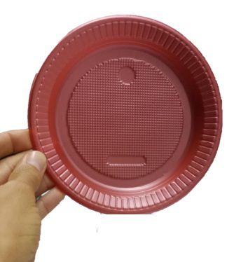 Prato Vermelho Perolado 15cm c/ 10 unids descartável - Bello Festas