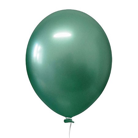 Balão Latex "5" Alumínio c/ 25 unids Verde - Happy Day