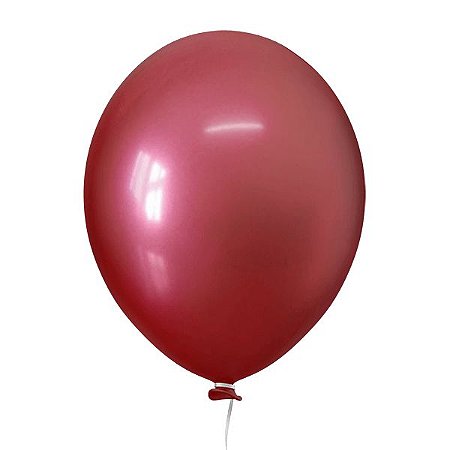 Balão Latex "9" Alumínio c/ 25 unids Vermelho - Happy Day