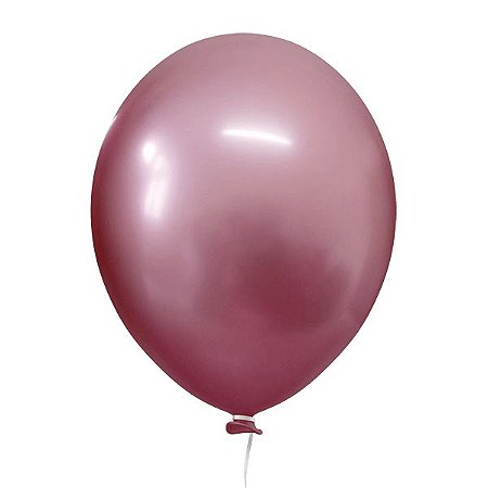Balão Latex "9" Alumínio c/ 25 unids Pink - Happy Day