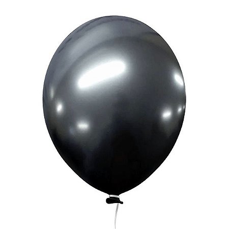 Balão Latex "9" Alumínio c/ 25 unids Onix - Happy Day
