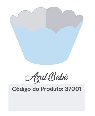 Saia para Cupcake Azul Bebê c/ 12 unids ref 37001 - Funfestas