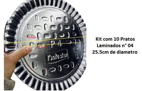 Kit 10 Unids Prato Laminado P4 25,5cm - Festcolor