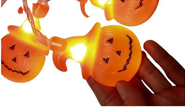 Fio de Led Abobora Halloween 1,90m - Wei