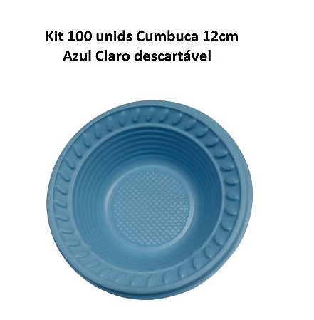 Kit Cumbuca Azul Claro Descartável 12cm c/ 100 unids - Louri Festas