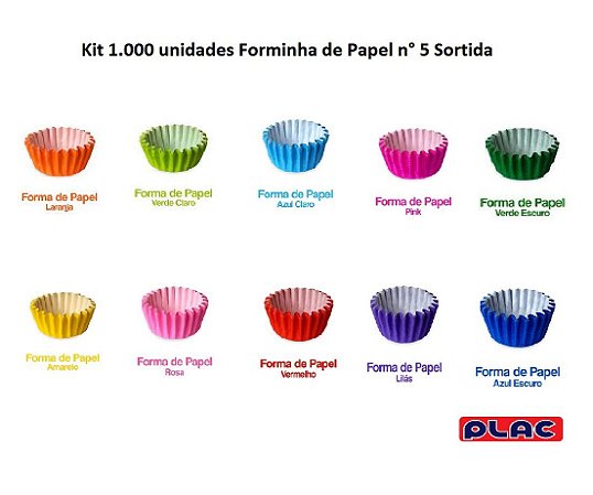 Kit Forminha de Papel n° 5 Sortido c/ 1000 unidades - Plac