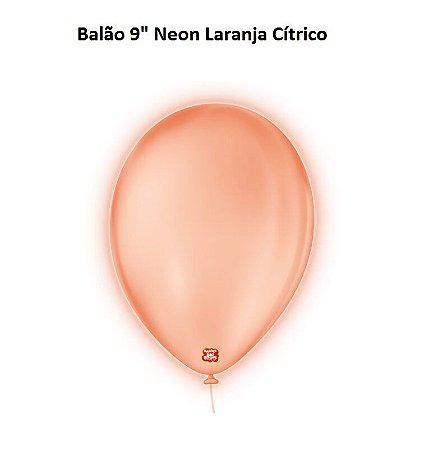 Balão 9" Laranja Cítrico Neon c/ 25 unds - São Roque