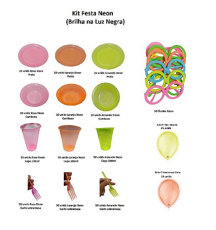 Kit Festa Neon ( 450 itens ) - DF