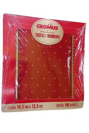 Embalagem para Trufa Poa Vermelho Rosa 14,5 x 15,5cm c/ 100 unids - Cromus
