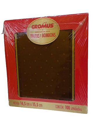 Embalagem para Trufa Poa Marrom / Toffe 14,5 x 15,5cm c/ 100 unids - Cromus
