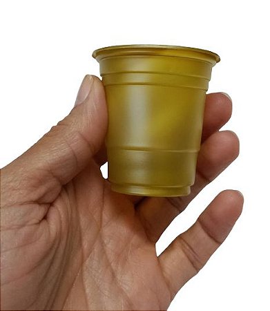 Copo Shot Dourado 60ml c/ 20 unids descartável - Bello Festas