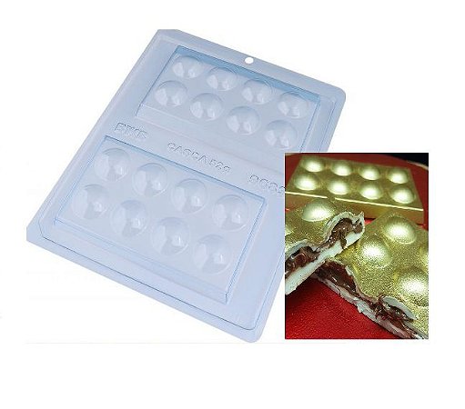 Forma para chocolate Tablete Bolinha cod 9683 (3 Partes "01 silicone") - BWB Embalagens