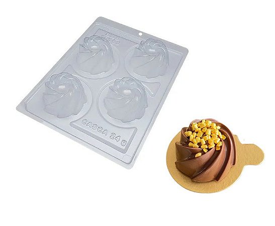 Forma para chocolate Trufa Sinuosa cod 10103 (3 Partes "01 silicone") - BWB Embalagens