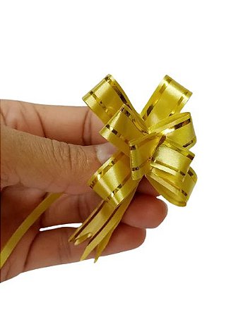 Laço Pronto Ouro 15mm x 270mm com Fio de Ouro c/ 10 unids  - Wei