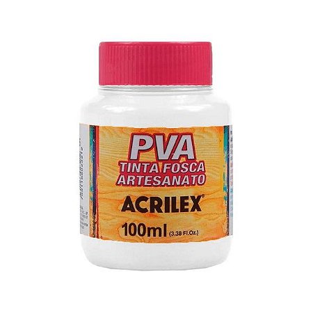 PVA Tinta Fosca para Artesanato Branco 100ml - Acrilex