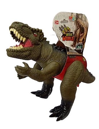 Dinossauro Gigante T-REX Wild World 100% Vinil  Verde - Milk Brinquedos