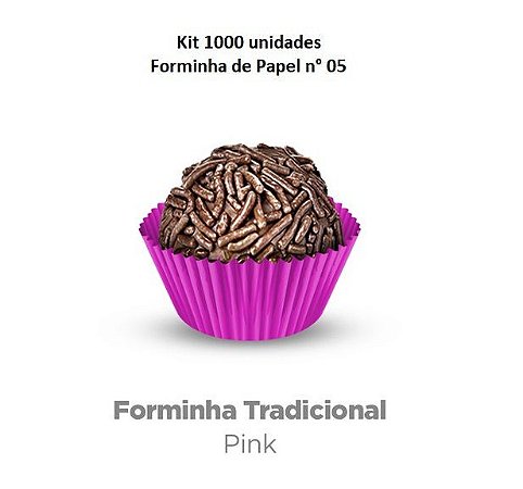 Kit Forminha de papel n° 5 Pink c/ 1000 unidades - Plac