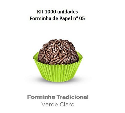 Kit Forminha de papel n° 5 Verde Claro c/ 1000 unidades - Plac