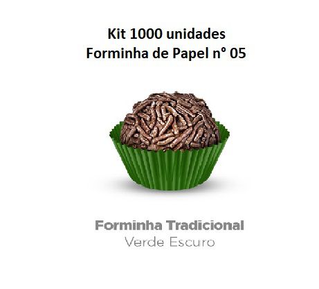 Kit Forminha de papel n° 5 Verde Escuro c/ 1000 unidades - Plac