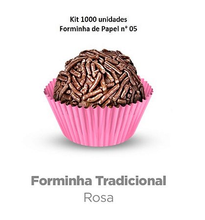 Kit Forminha de papel n° 5 Rosa c/ 1000 unidades - Plac